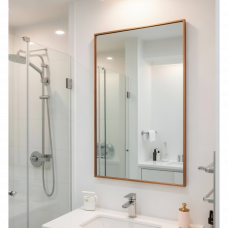 Зеркало в ванную 120 см в оранжевой алюминиевой раме Алюминиум 008 