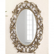 Зеркало овальное настенное в раме Гойя Florentine Silver